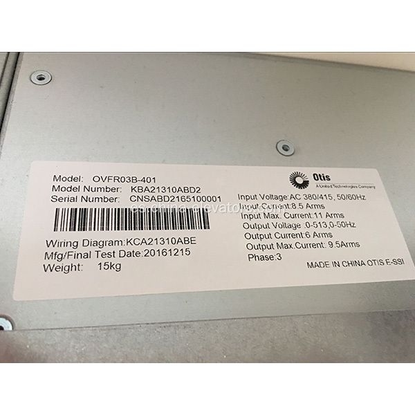 Inversor KBA21310ABD2 OVFR03B-401 para ascensores OTIS