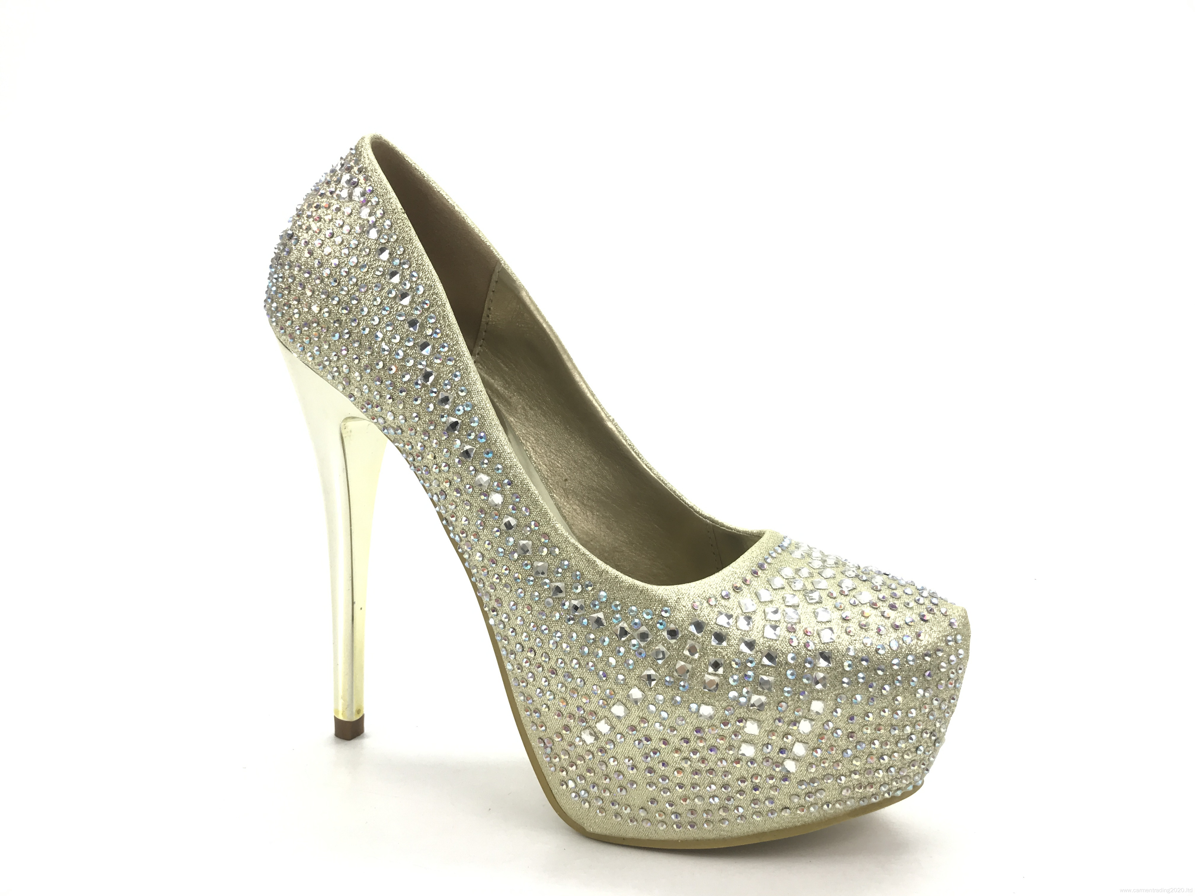 Women Glitter Crystal Rhinestone Thin Heel Platform Pumps