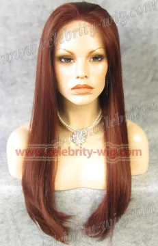 Red Long Straight Synthetic Lace Front Wig