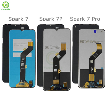 Orijinal Tecno Spark 7 Ekran Montajı LCD Dokunmatik Ekran Sayısallaştırıcı