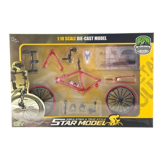 Wholesale 1:10 Scale Mountain Bike Model - Small Alloy Miniature DIY Assembled Bicycle Toys