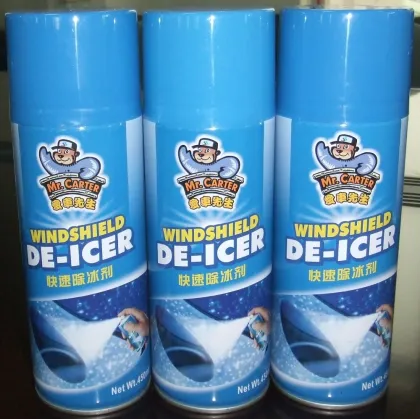 car windshield de-icer/ ice remover spray