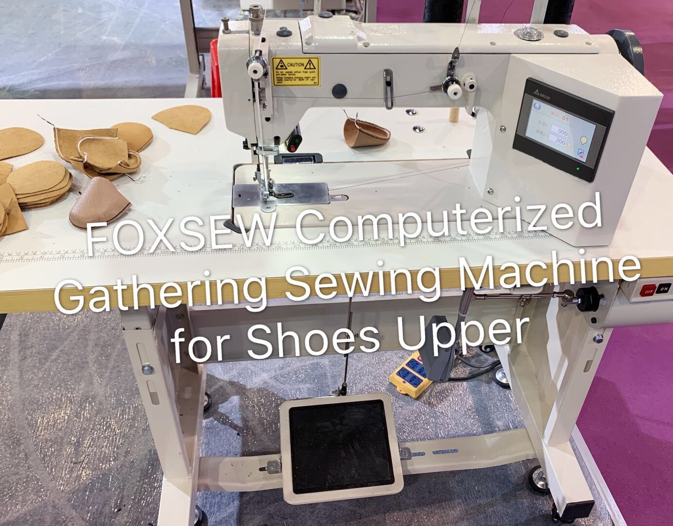 FOXSEW Computerized Gathering sewing machine for shoes Upper