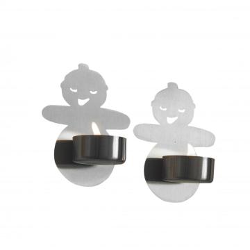 stainless steel wall candle holder set 2pcs