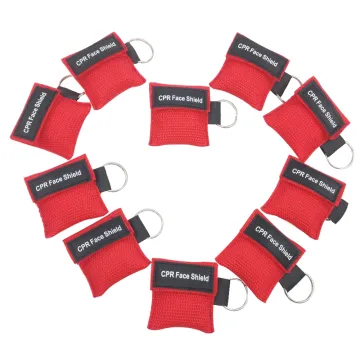 Cpr Face Pockets Mask Valve Shield Keychain