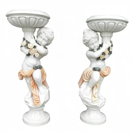 Vintage Cherub Marble Planter