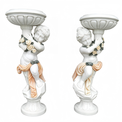 Vintage Cherub Marble Planter
