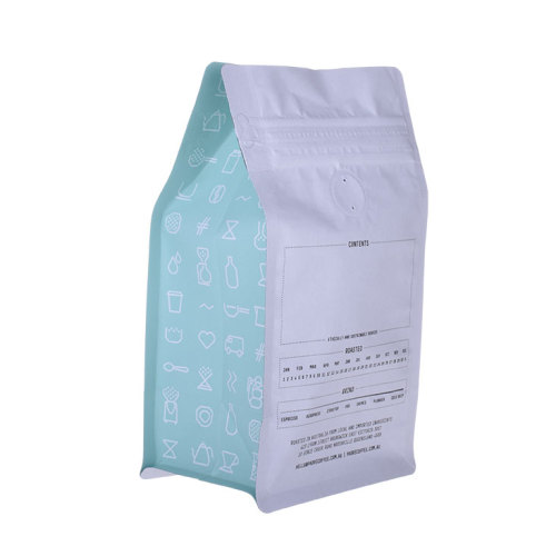 Bolsas de café biodegradables compostables con válvula de café compostable y cremallera