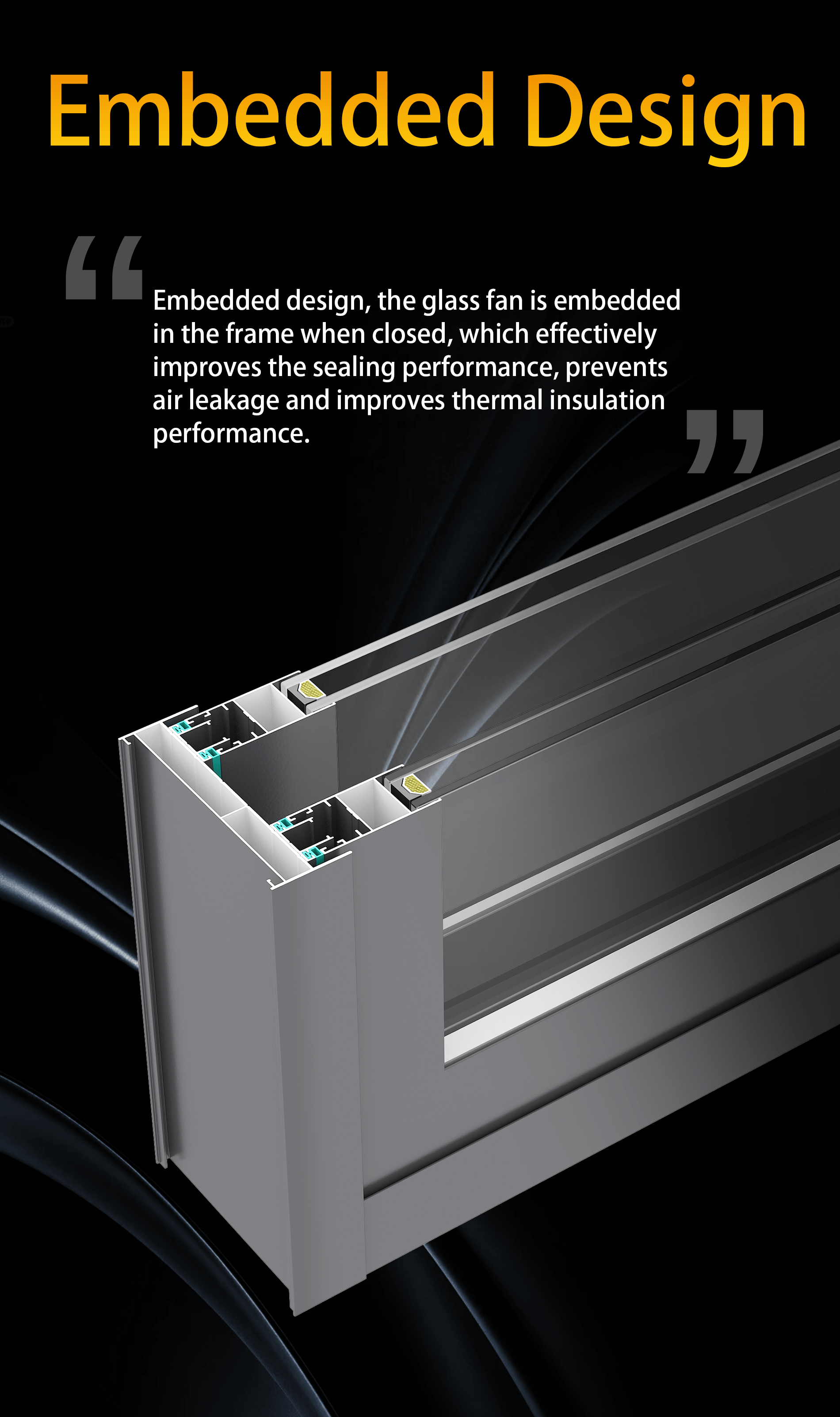 sliding aluminum window-embedded design
