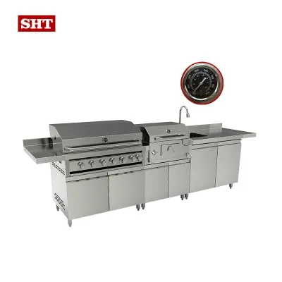 Outdoor Kitchen BBQ Gas & Charcoal Grills Modern Kitchen Cabinet