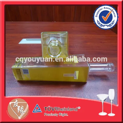 Large Capacity Painted Square Vodka Bottle 1 Liter Glass Bottles For Vodka