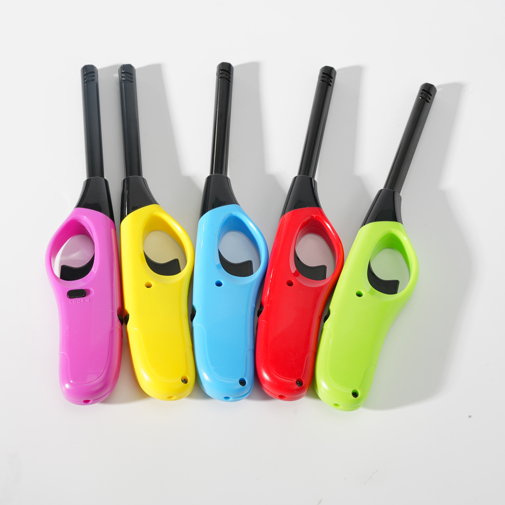 Soft Flame Plastic Candle Lighter with Child-Resistant Lock
