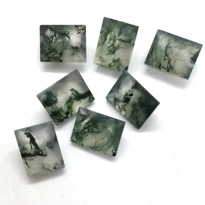 Moss Agate Nature Gemstone Smooth Green Moss Agate