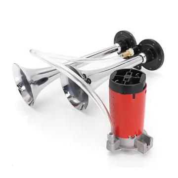 12v 24v Electric Truck Air Horn - Chrome Zinc Dual Speaker Loud Car Double Trumpet Auto Horn