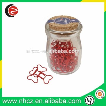 Cute and funny paper clip packed in glass bottle