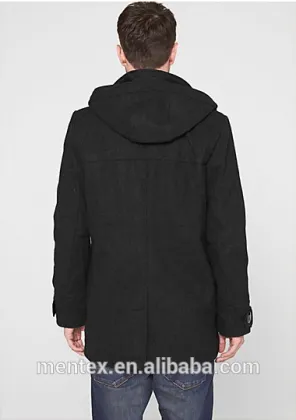 Hooded wool coat