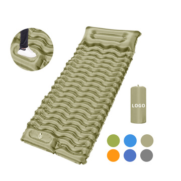 Ultralight Compact TPU Inflatable Camping Sleeping Pad with Built-in Foot Pump