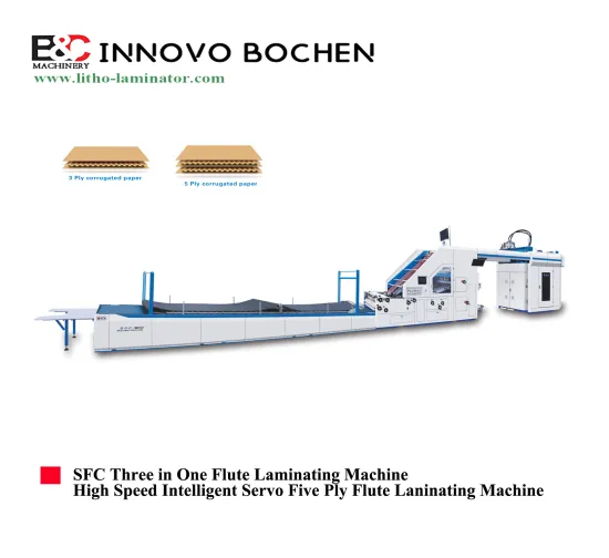 150M/min servo motor automatic 5ply three in one high speed flute laminator