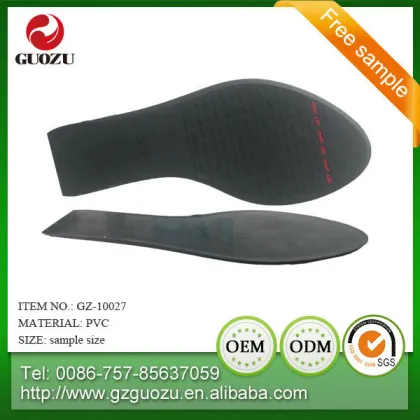 black pvc half pad shoe sole