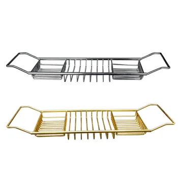 Golden Stainless Steel Bathtub Rack: Luxury Bath Tray Caddy for Enhanced Bathtub Experience