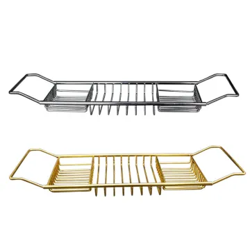 Golden Stainless Steel Bathtub Rack: Luxury Bath Tray Caddy for Enhanced Bathtub Experience