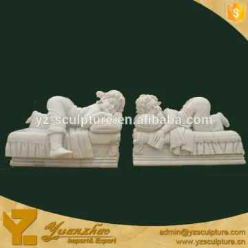 large size whire marble sleeping child boy sculpture for garden decoration