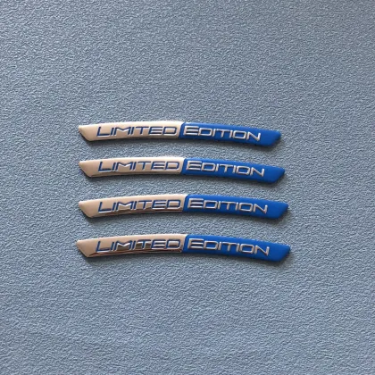 Aluminum Limited Edition Car Badge Wheel Brow Emblems - 4 Pieces/Set