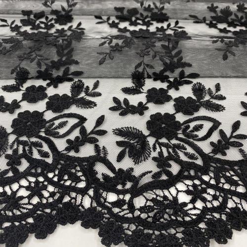 Tissu de broderie de maille de fil de polyester 3D délicat