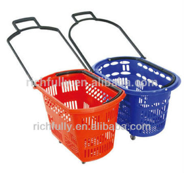32L mini shopping baskets, Plastic trolley baskets with wheels