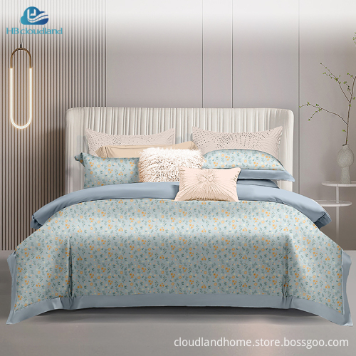 Cloudland Ethan Printed Designer 100% Cotton Duvet Cover Set - Queen Size Luxury Bedding