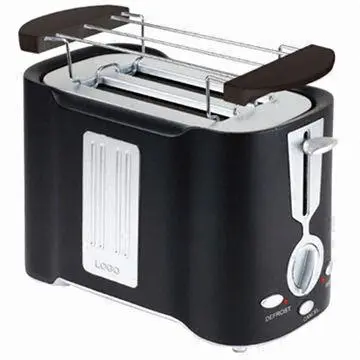 2-slice Cool Touch Toaster with Bread Pliers, Removable Bun Warmer, Laser-engraved Logo