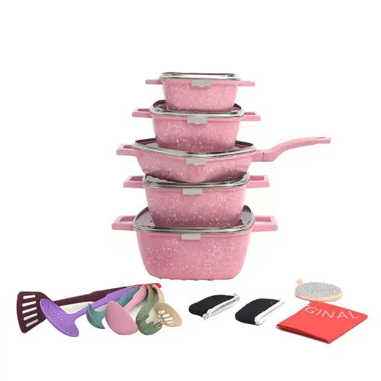 Premium 25-Piece Aluminum Cookware Set: Healthy Cooking Essentials