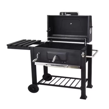 Holzkohle -Grill -Raucher -Trolley im Freien im Freien