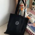 12oz Black/Beige 100% Tote Bag With Zipper Pocket