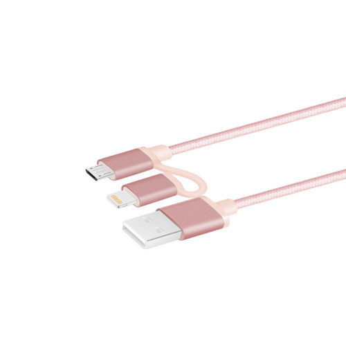2in1 Lightning Micro USB Cable Nylon Braided