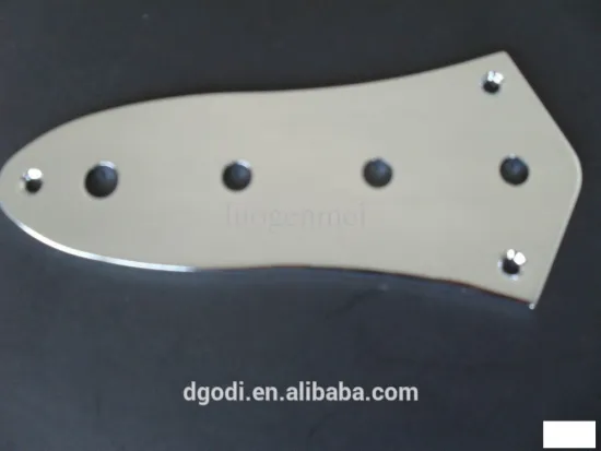 chrome bass control plate for acoustic electric guitar