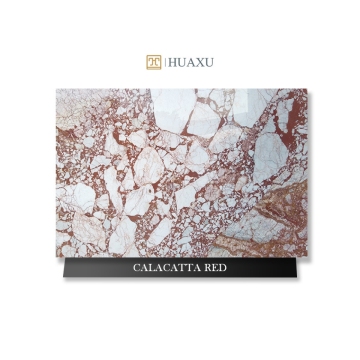 Huaxu Luxury Italy Calacatta Red Marble Flooring Tiles for Home Decor