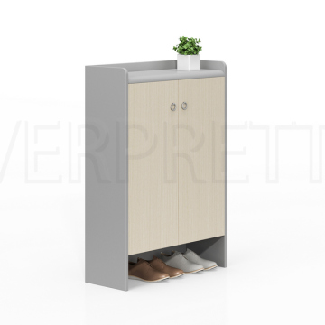 Wooden Shoe Cabinet with Dual Doors Roomy Multi-Tier Footwear Organizer for Entryway Mudroom or Bedroom Closet