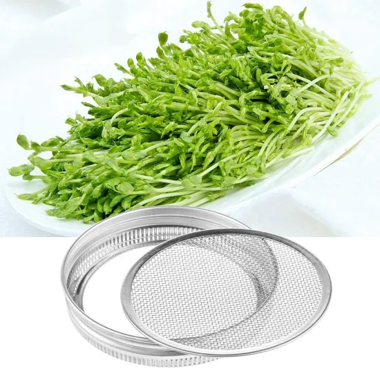Stainless Steel Screen Sprout Lid for Wide Mouth Mason Jars