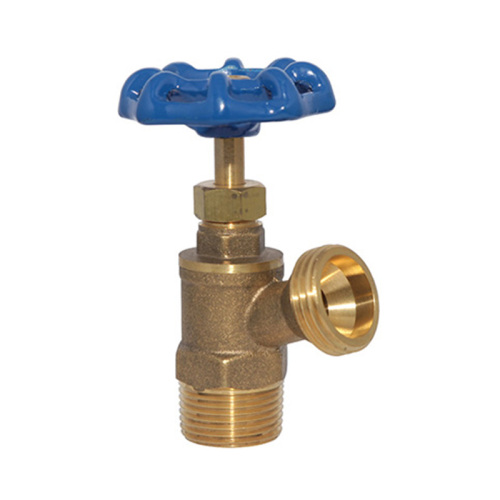 Valvola di scarico della caldaia in ottone con manopola blu a flusso pieno da 3/4 &quot;NPT