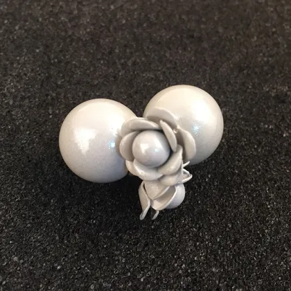 Muliti Color Neon Pearl Earring Rose Double Pearl Earrings