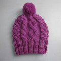 Chunky Cable Knit Pom Hat