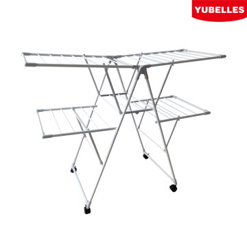 Rack de secagem de duas camadas para uso doméstico