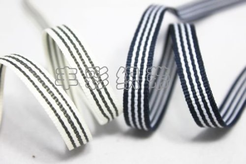 Striated decorative polyester webbing