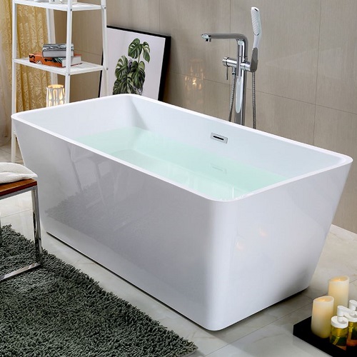 67 round stand alone acrylic bathtub for adult solid surface rectangular massage tub