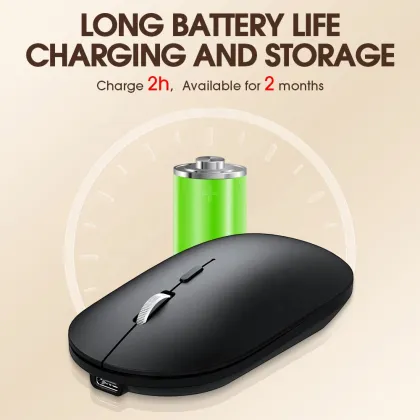 Rechargeable Bluetooth Mouse for Macbook and Tablets - 500mAh Portable Apple Mouse