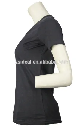 Custom printed v-neck t-shirt/cotton v-neck t-shirt/black v-neck t-shirt