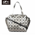 Waterproof geometric pattern silver handbag