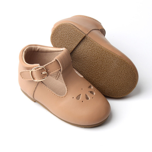 Zapatos de vestir para niños de cuero de verdad hueco