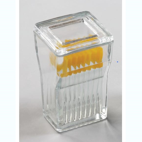 9PCS Glass Slide Staining Jar com tampas de vidro